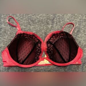 Victoria’s Secret Very Sexy bra. Hot pink with black lace accents. Size 36C.